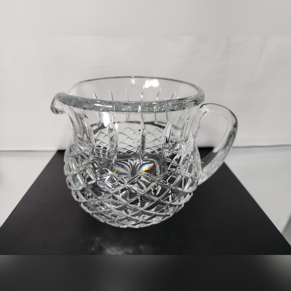 Vintage Petite Dimond Cut Crystal Cut Glass Pitcher